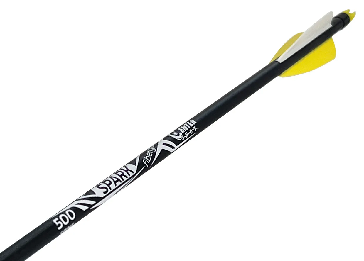 Стрела лучная фибергласс  Spark 500 оперение Parabolic 3"