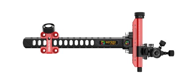  Спортивный прицел для блочного лука Sanlida Carbon X10 9" v2 Красный