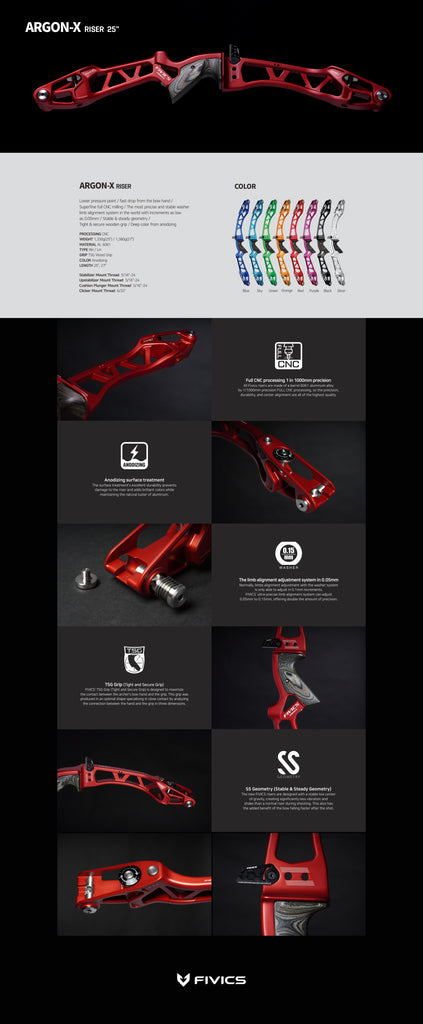 Рукоятка классического лука Fivics NEW ARGON X 25'' RH